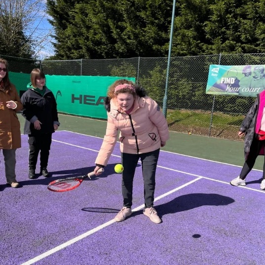 playing tennis